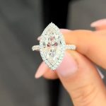 S925 Unique 3.0Ct Halo Marquise Cut Engagement Ring In Sterling Silver
