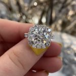 S925 Maxine Classic Moissanite 2.0 Carat Halo Round Cut Promise Ring