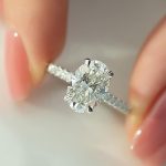 S925 Classic Oval Cut Simulated Diamond Engagement Ring In Sterling Silver