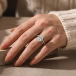 S925 Solitaire 5.5Ct Oval Cut 18K Yellow Gold/ White Gold Wedding Ring Set With Round Cut Wedding Band - Image 8