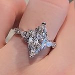 S925 4.0Ct Marquise Cut White Stone with Round & Marquise Cut Side Stone Engagement Rings - Image 3