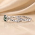 S925 Moissanite 3.0Ct Round Green Stone Wedding Set/Engagement Ring For Holiday Ring Gift - Image 9