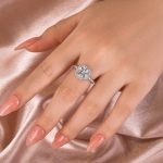 S925 Maxine Moissanite 2.0 Ct Halo Round Cut White Gold Promise Ring - Image 4