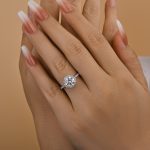 S925 Classic Halo Round Cut Women's Engagement Ring In White Gold - Image 4