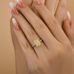 S925 Beautifully 3.5 Carat Yellow Sapphire Radiant Cut Engagement Ring - Image 2