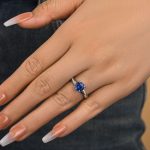 S925 Classic Twist 1.25 Carat Round Cut Blue Sapphire Engagement Ring For Her In Sterling Silver - Image 4