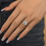 S925 Classic Halo Round Cut Women's Engagement Ring In White Gold - Image 3