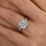 S925 Amazing 3.5 Carat Cushion Cut Halo Engagement Ring In Sterling Silver - Image 2