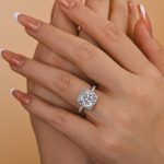 S925 Amazing 3.5 Carat Cushion Cut Halo Engagement Ring In Sterling Silver - Image 4
