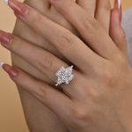 S925 Gorgeous Three Stone Crushed Ice Radiant Cut Engagement Ring - Image 2