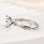 S925 Maxine Twist 2.0 Carat Round Cut Engagement Ring For Her In Sterling Silver - Image 9