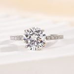 S925 Maxine Classic Moissanite 2.0 Carat Round Cut Promise Ring - Image 3