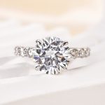 S925 Maxine Moissanite 2.0 Ct~4.0 Ct Round Cut Engagement Ring In Sterling Silver - Image 3