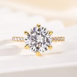 S925 Maxine Moissanite 2.0 Ct~4.0 Ct 6 Prong Round Cut Engagement Ring - Image 10
