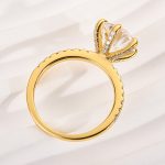 S925 Maxine Moissanite 2.0 Ct~4.0 Ct 6 Prong Round Cut Engagement Ring - Image 12