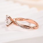 S925 Maxine Twist 2.0 Carat Round Cut Engagement Ring For Her In Sterling Silver - Image 14