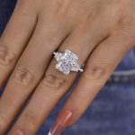 S925 Gorgeous Three Stone Crushed Ice Radiant Cut Engagement Ring - Image 3