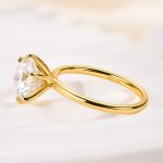 S925 Maxine 2.0~4.0 Carat Moissanite 6 Prong Round Cut Promise Ring - Image 8