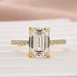 S925 Maxine Moissanite 3.5 Carat Emerald Cut Engagement Ring - Image 10