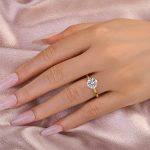 S925 Maxine Elegant Moissanite Two-Tone 2.0 Carat Round Cut Engagement Ring - Image 2