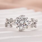 S925 Maxine Vintage Moissanite 2.0 Carat Vine Design Round Cut Engagement Ring - Image 6