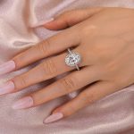 S925 Maxine Moissanite Halo 4.5 Carat Oval Cut Engagement Ring - Image 2