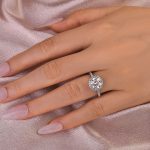 S925 Maxine Moissanite 2.0CT Halo Round Cut Engagement Ring