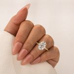 S925 Moissanite Yellow Gold 5.5 Ct Oval Cut Engagement Ring In Sterling Silver - Image 2
