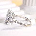 S925 Gorgeous Three Stone Crushed Ice Radiant Cut Engagement Ring - Image 5
