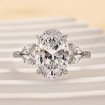 S925 Maxine 4.0 CT Oval and Angled Marquise Five Stone Engagement Ring - Image 6