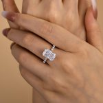 S925 Maxine Elegant Radiant Cut Simulated Diamond Engagement Ring - Image 10