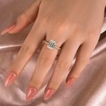 S925 Maxine Moissanite 3.5 Carat Emerald Cut Engagement Ring - Image 9