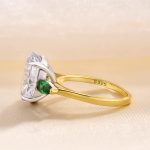S925 Vintage Two-Tone Oval Cut Three Stone Engagement Ring In Sterling Silver - Image 5