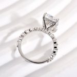 S925 Maxine Elegant Radiant Cut Simulated Diamond Engagement Ring - Image 13