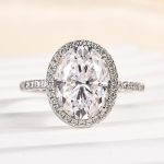 S925 Maxine Moissanite Halo 4.5 Carat Oval Cut Engagement Ring - Image 3