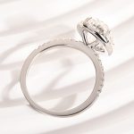 S925 Maxine Moissanite Halo 4.5 Carat Oval Cut Engagement Ring - Image 5