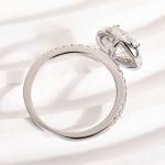 S925 Maxine Moissanite 2.0CT Halo Round Cut Engagement Ring - Image 4