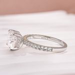 S925 Moissanite 2.5 Ct Square Cushion Cut White Gold Promise Bridal Ring - Image 6