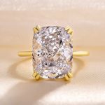 S925 8.0Ct Cushion Cut Hidden Halo Engagement Ring for Women in Sterling Silver - Image 3