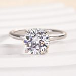 S925 Maxine Moissanite Solitaire 2.0~4.0 Carat Round Cut Engagement Ring - Image 4