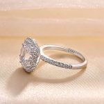S925 Elegant Halo Cushion Cut Engagement Ring In Sterling Silver - Image 5