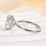 S925 Classic 4.0Ct Solitaire Oval Cut Hidden Halo Engagement Ring In Sterling Silver - Image 18