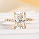 S925 Maxine Moissanite 1.0 Ct~3.5Ct Radiant Cut Engagement Ring in Sterling Silver - Image 9