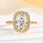 S925 Maxine Special Moissanite Halo 2.5 Carat Oval Cut Engagement Ring In Sterling Silver - Image 6