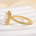 S925 Maxine Special Moissanite Halo 2.5 Carat Oval Cut Engagement Ring In Sterling Silver - Image 8