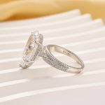 S925 8.0Ct Pear Cut Split Shank Engagement Ring For Woman - Image 4