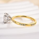 S925 Maxine Elegant Moissanite Two-Tone 2.0 Carat Round Cut Engagement Ring - Image 4