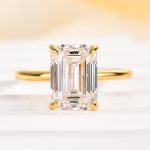 S925 Moissanite 3.5 Carat Solitaire Emerald Cut Engagement Ring - Image 9