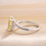 S925 Beautifully 3.5 Carat Yellow Sapphire Radiant Cut Engagement Ring - Image 6