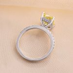 S925 Beautifully 3.5 Carat Yellow Sapphire Radiant Cut Engagement Ring - Image 7